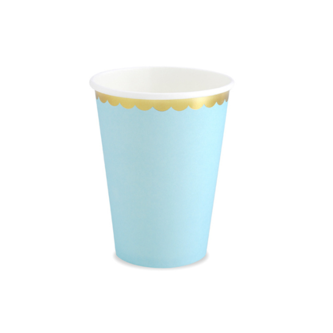 Partydeco Pappbikur Ljóst Blátt 220ml 6stk