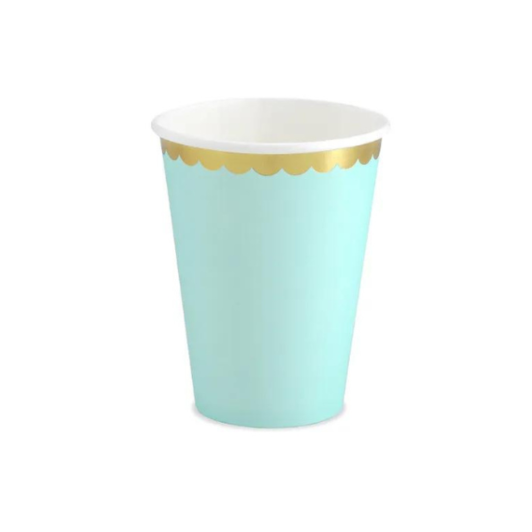Partydeco Pappbikur Mint 220ml 6stk