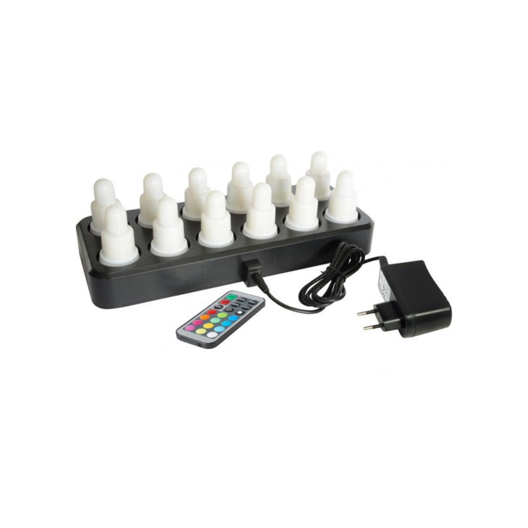 Duni LED Ljós 12stk v/farvuskifti v/løð+fj.stýr