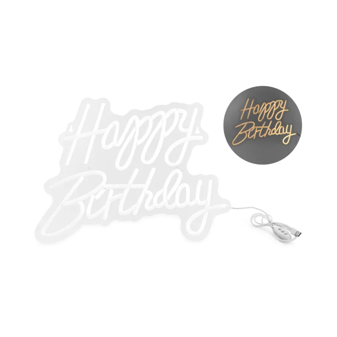 PD LED Neon &quot;Happy birthday&quot; 40x29,5cm