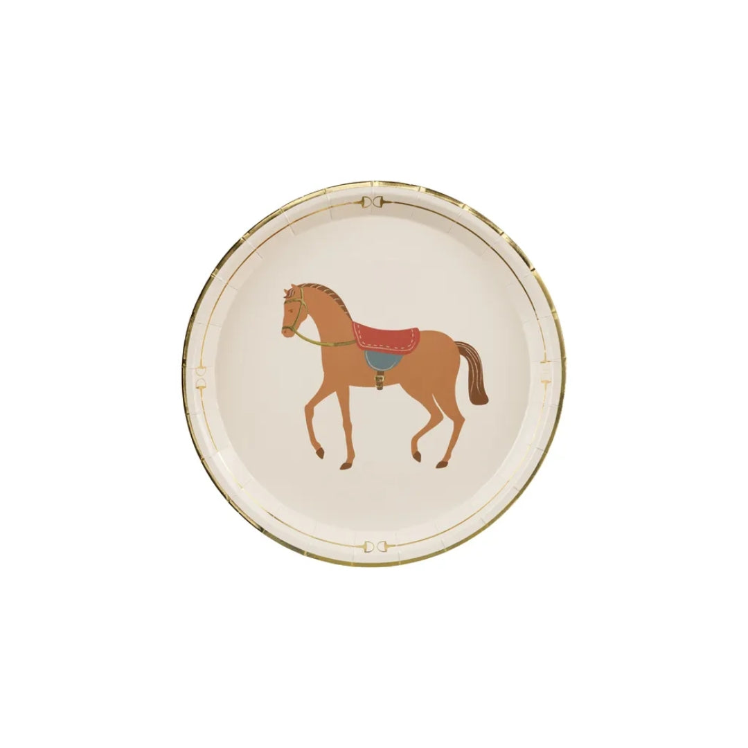 Tallerkar papír &quot;Hest&quot; 23cm 6stk