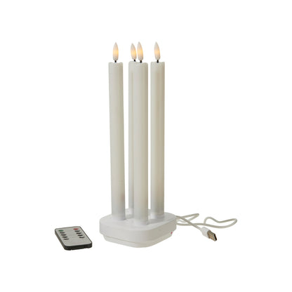 LED stakaljós 4stk H18cm løðistatión USB+fjarstýr.