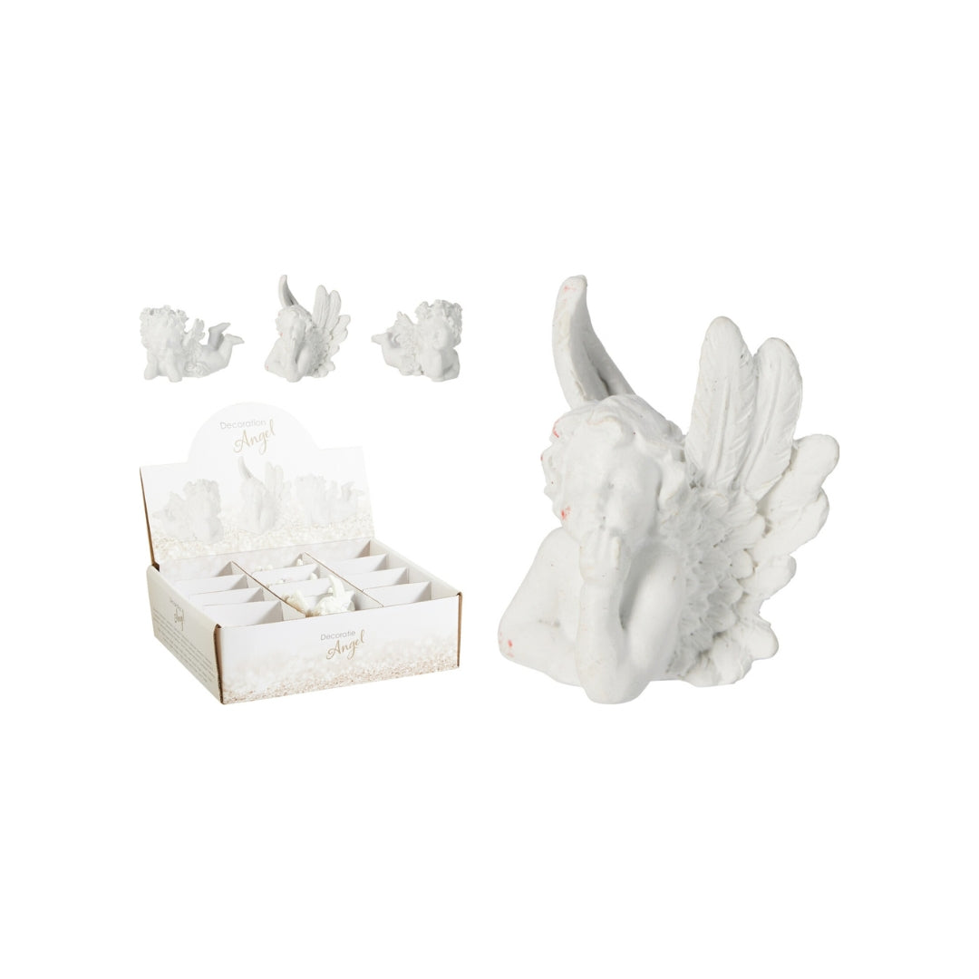 EH Figurur Eingil 6,5cm 3ass hvítur polyresin 1stk