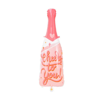 PartyDeco Foliu ballón fløska pink 38x97cm