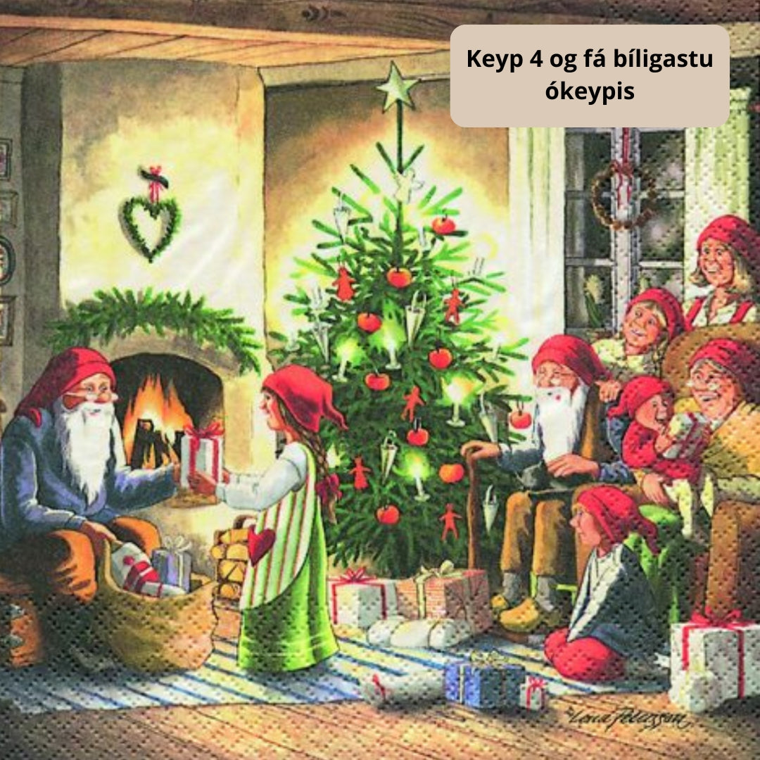 Serv. 3-lags 33cm Nissufamilja jól 20stk|Kart/15