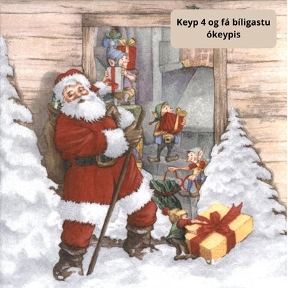 Serv. 3-lags 33cm Jólamaður í vinnu 20stk|Kart/15