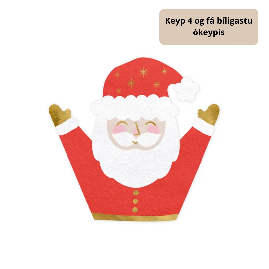 Serviettar 3-lags 16x15cm Jólamaður 20stk