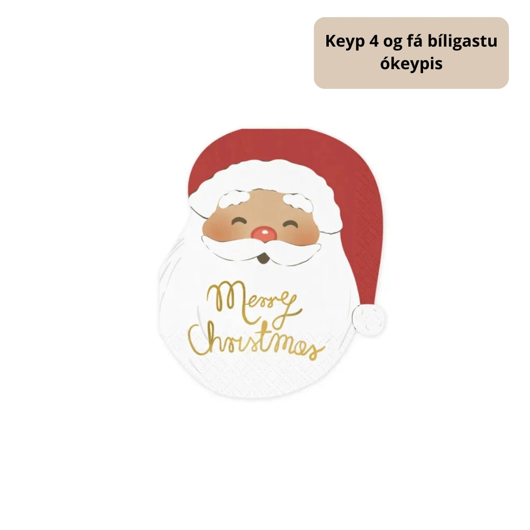 Serviettar 13,5x16cm &quot;Jólamaður&quot; 12stk