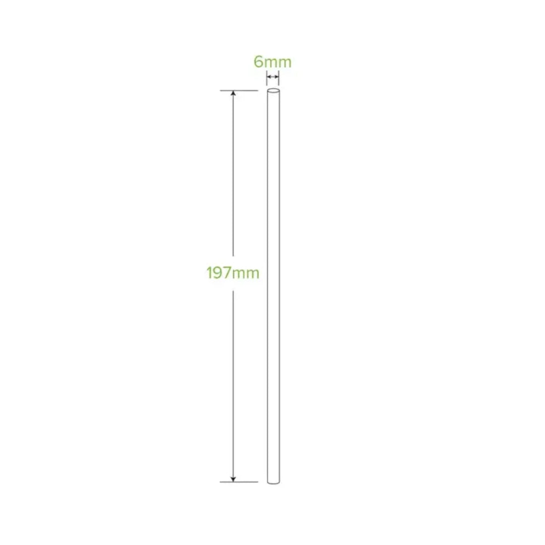 Biopak Súgvirør Ø6 L197 v/bend Papp/svart 250stk|kar10