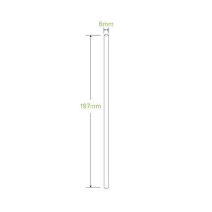 Biopak Súgvirør Ø6 L197 v/bend Papp/svart 250stk|kar10