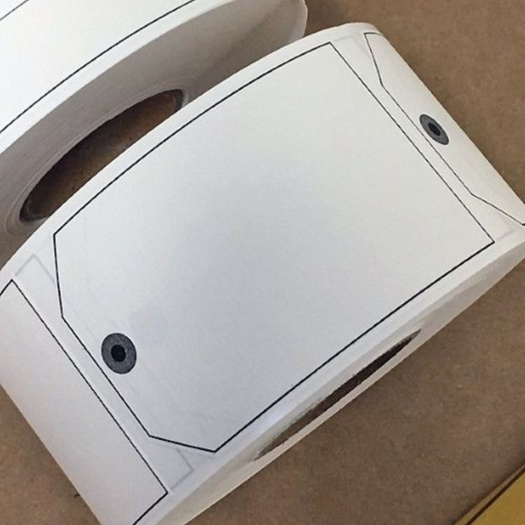 Manilla etikett sjálvklistrandi rull v/500stk