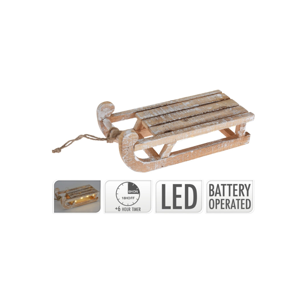 Jólasleta við LED 30cm hvít