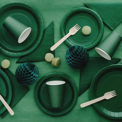 Tallerkar papír M. Grønt 23cm 6stk