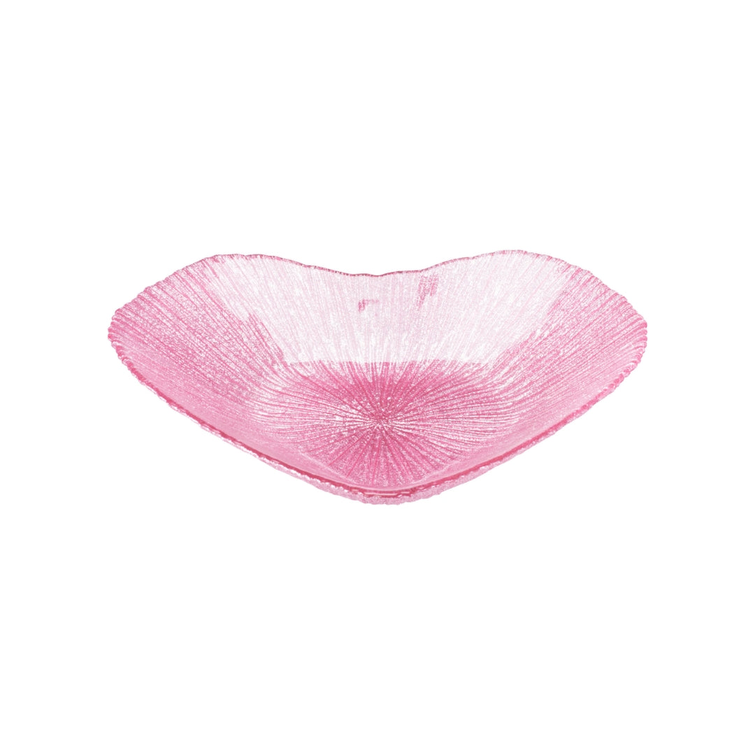 Skál glas hjarta 23cm pink ella gull