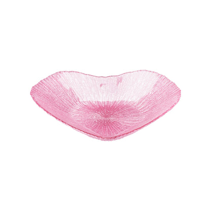 Skál glas hjarta 23cm pink ella gull