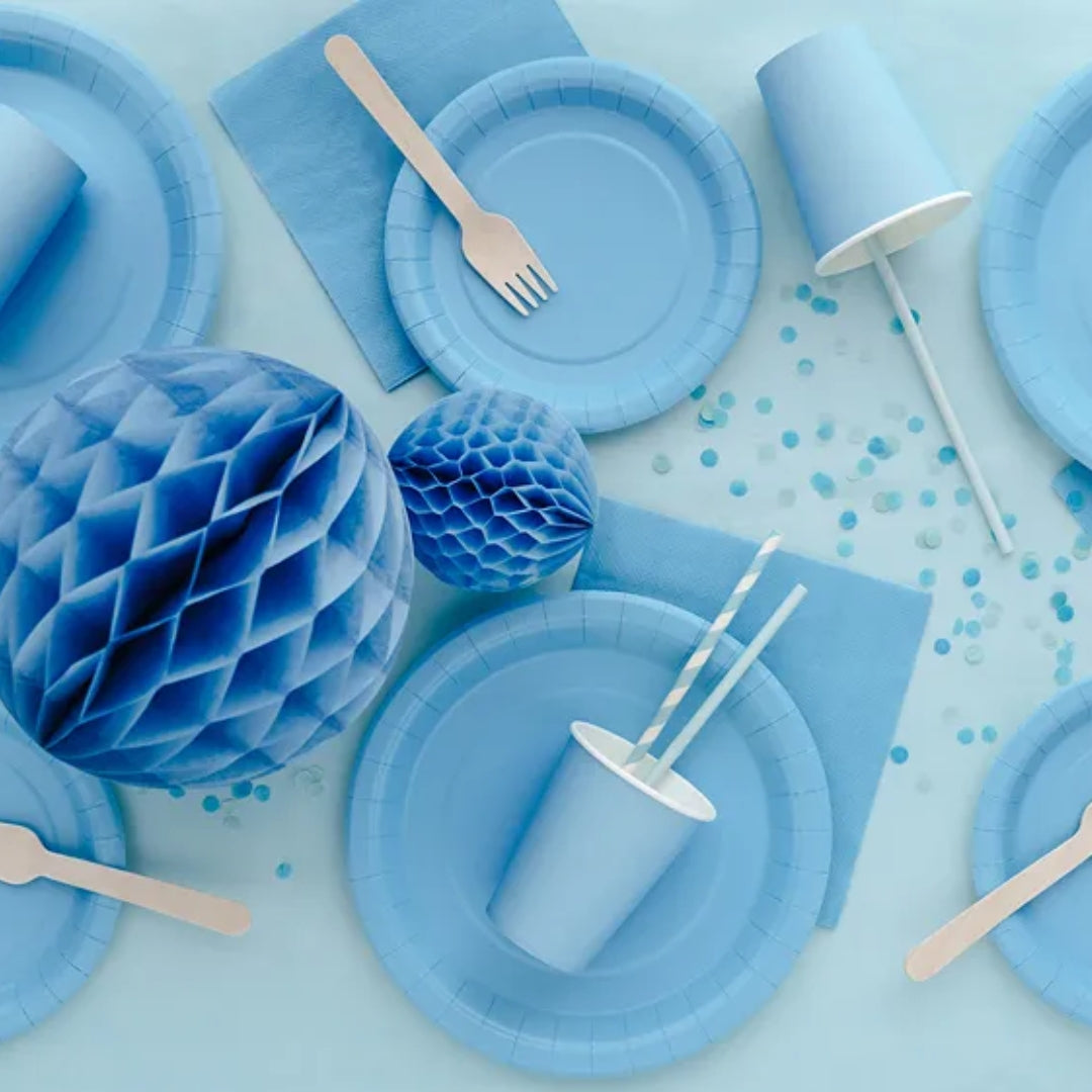 Tallerkar papír Lj. Blátt 23cm 6stk