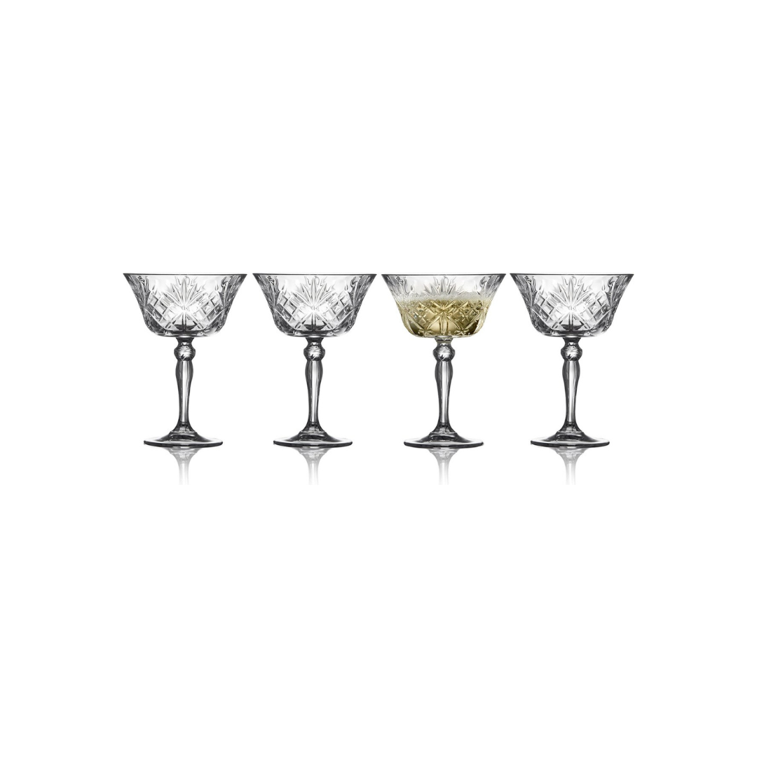 Gløs Champagneskál 4stk 26cl Melodia Lyngby