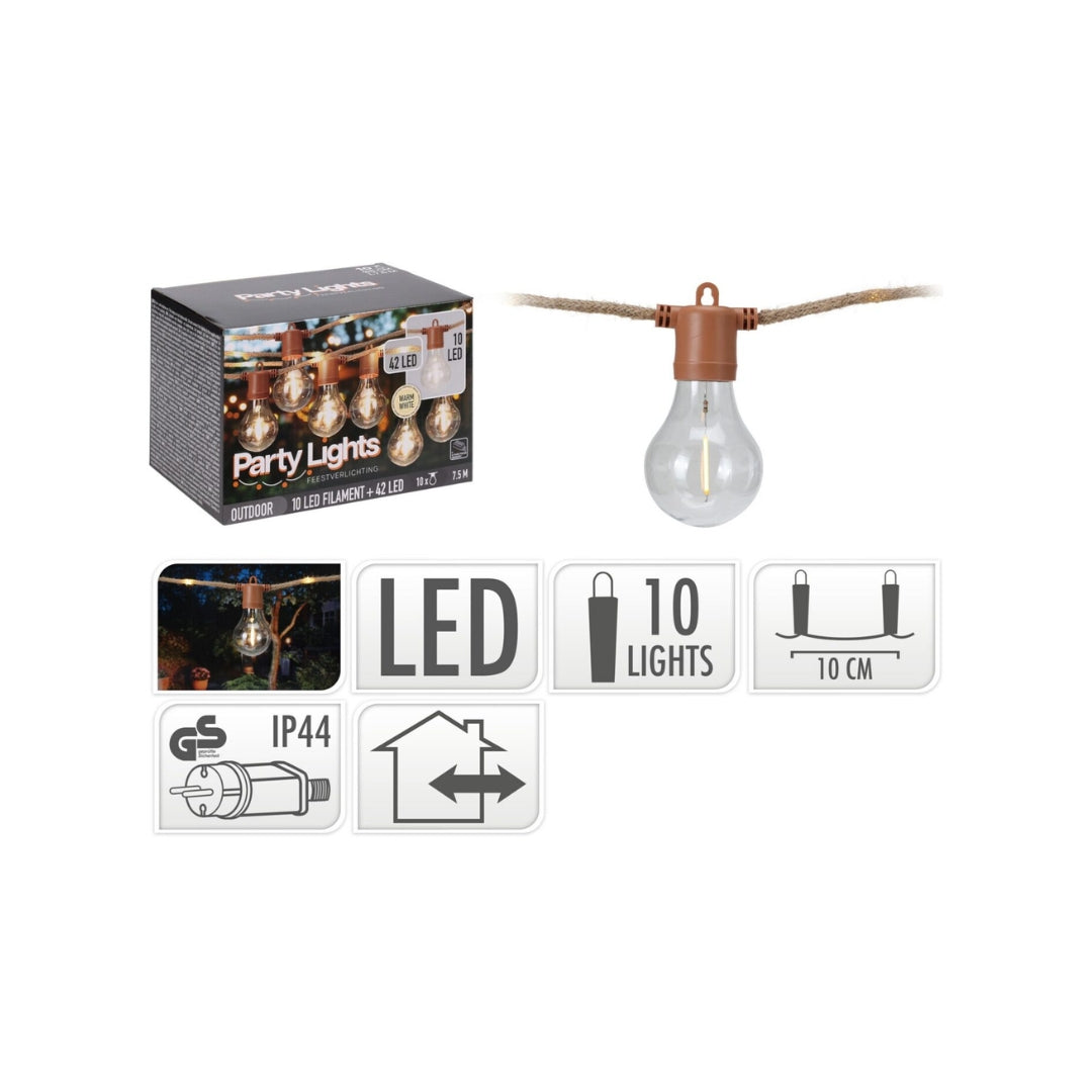 EH LED ljósketa 10perur uttandura 7,5m