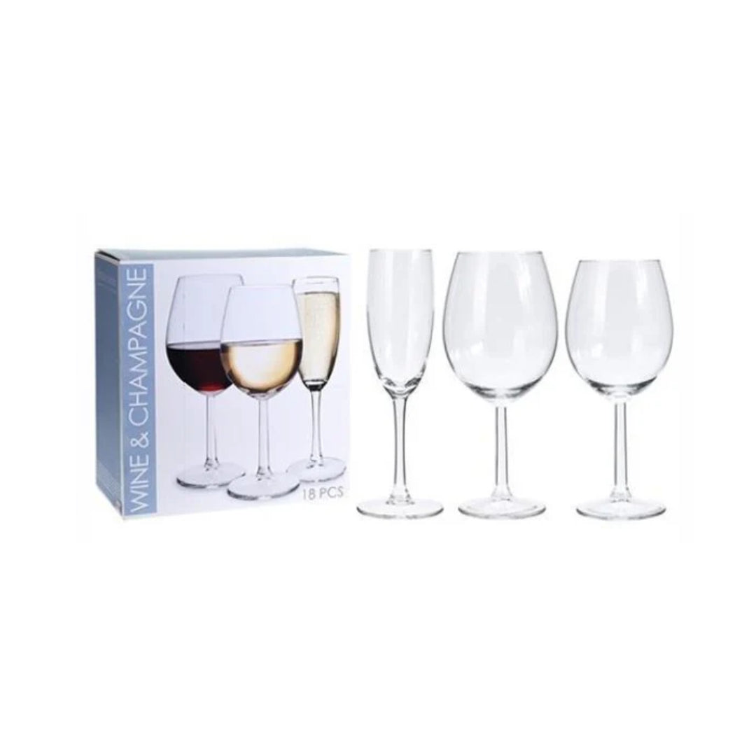 EH Vín og champagnesett 18deilir