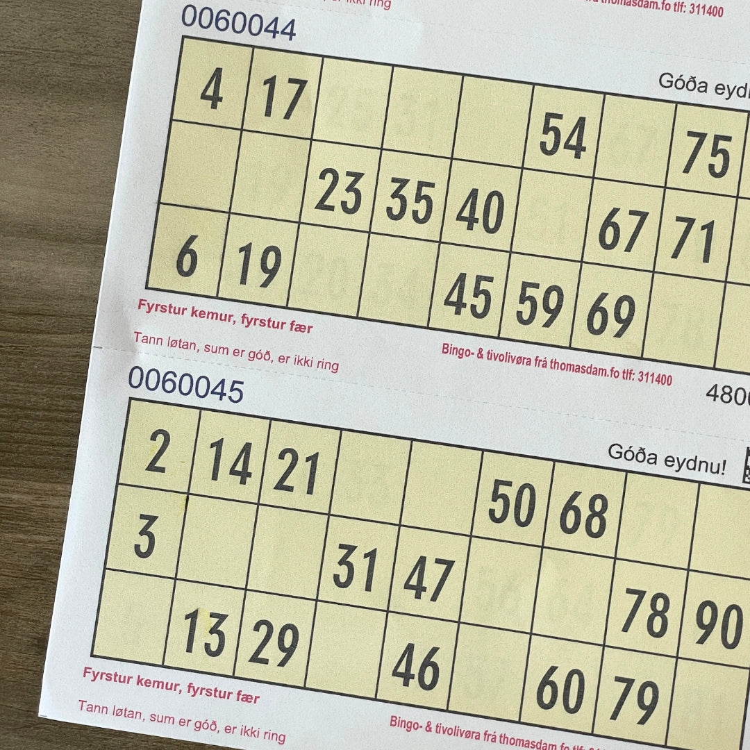 Bingoplátur 6x1 pláta perf.papír 500stk