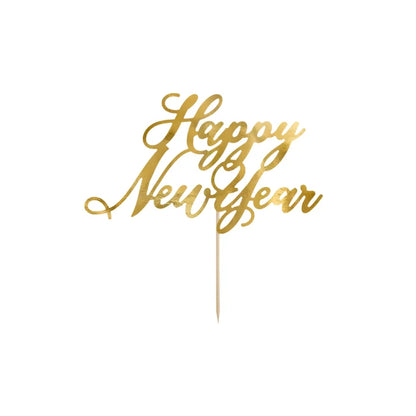 Partydeco Køkutoppur &quot;Happy New Year&quot; gull 24cm