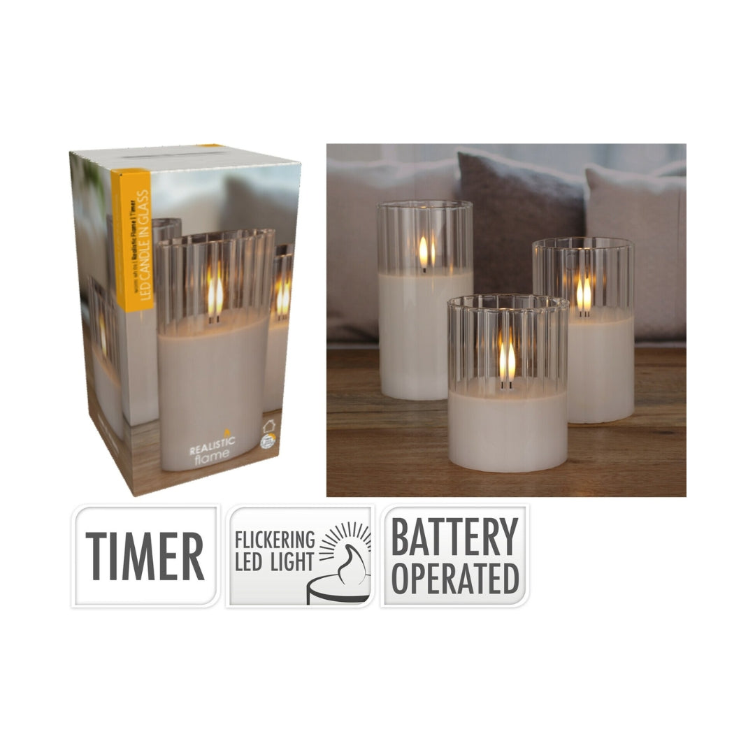 Ljósastaki 10cm v/ LED bikarljósi t/battarí