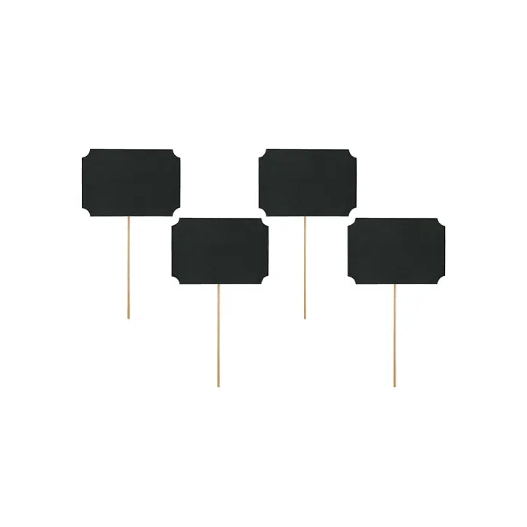 Partydeco Kort á pinni svart 11 x 8cm