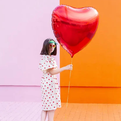 Ballón folie Hjarta 72x73cm reyð 150L