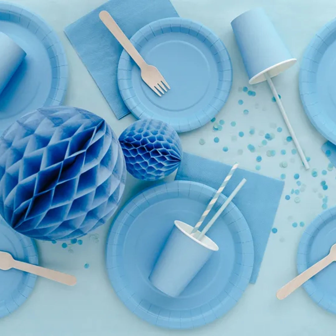 Tallerkar papír Lj. Blátt 18cm 6stk