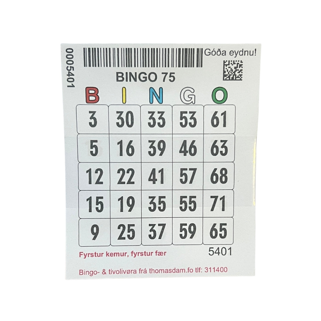 Bingo 75 1 pláta 600stk papír