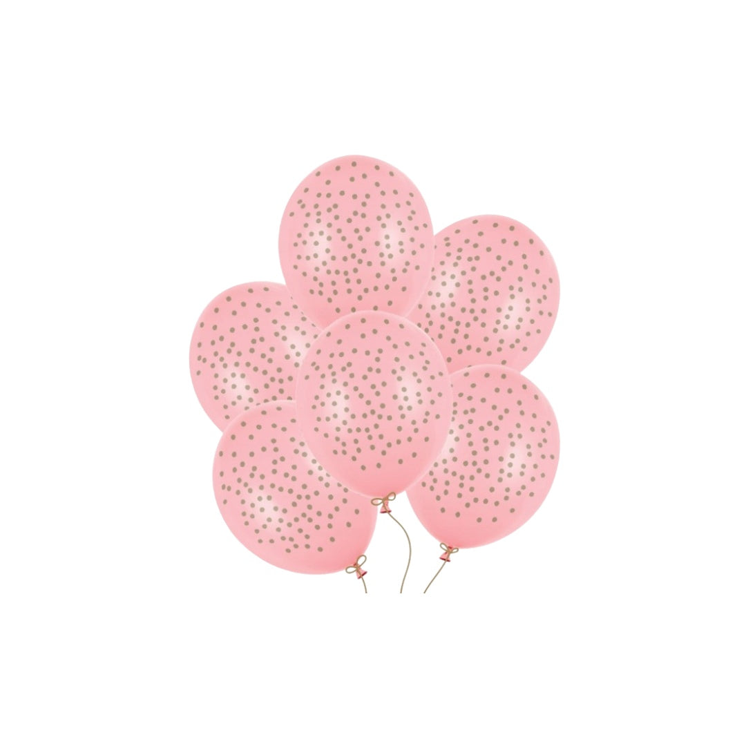 PD Ballón 30cm Dots,Pastel Baby Pink 6stk