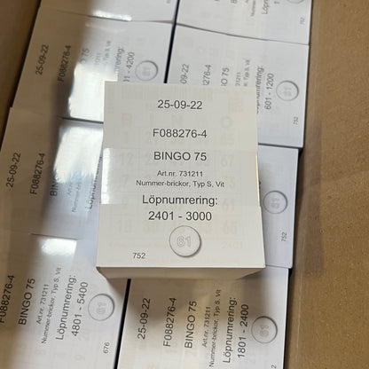 Bingo 75 1 pláta 600stk papír
