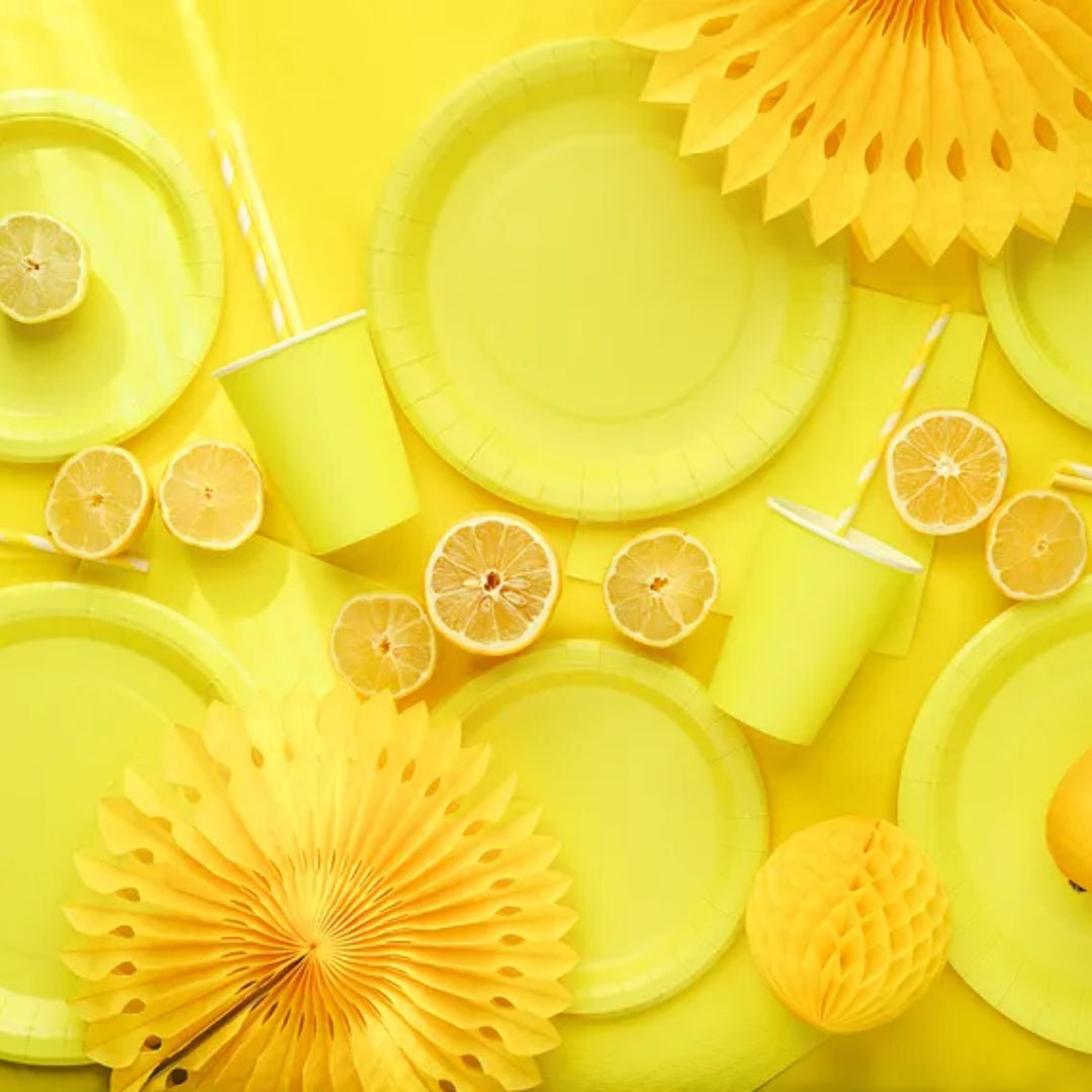 Tallerkar papír Gult 23cm 6stk