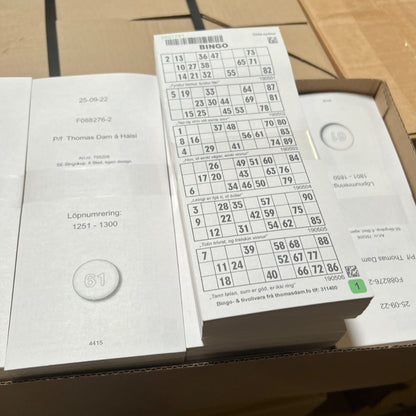 Bingohefti 6 plátur 12 síður 50stk Papír