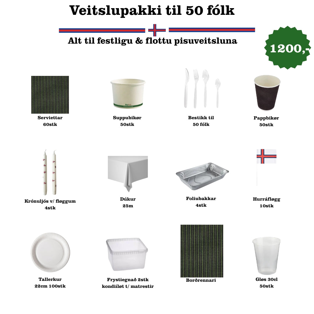 Veitslupakki til pisuveitsluna til 50 fólk grønt