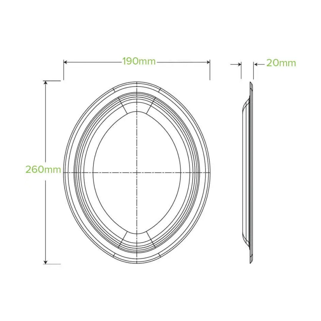 Tallerkar ovalur Bagasse 26x19cm 125stk|Kar/4