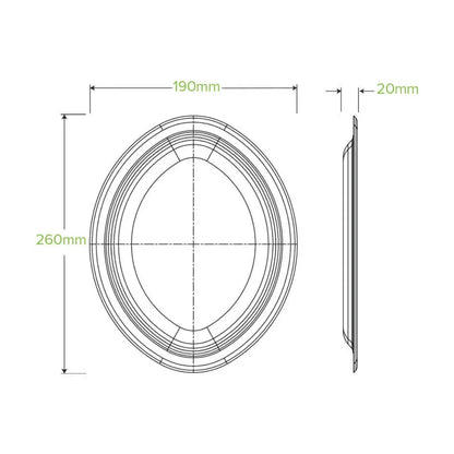Tallerkar ovalur Bagasse 26x19cm 125stk|Kar/4