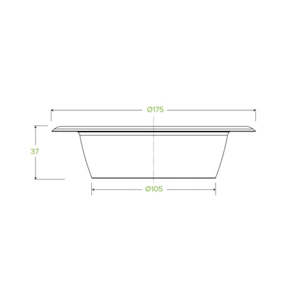 Tallerkar dj 47cl Bagasasse Kompost 125stk|Kar/8