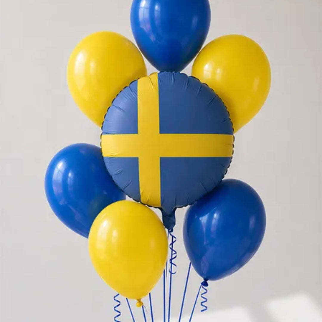 Ballón foliu Svenska flaggið 35cm
