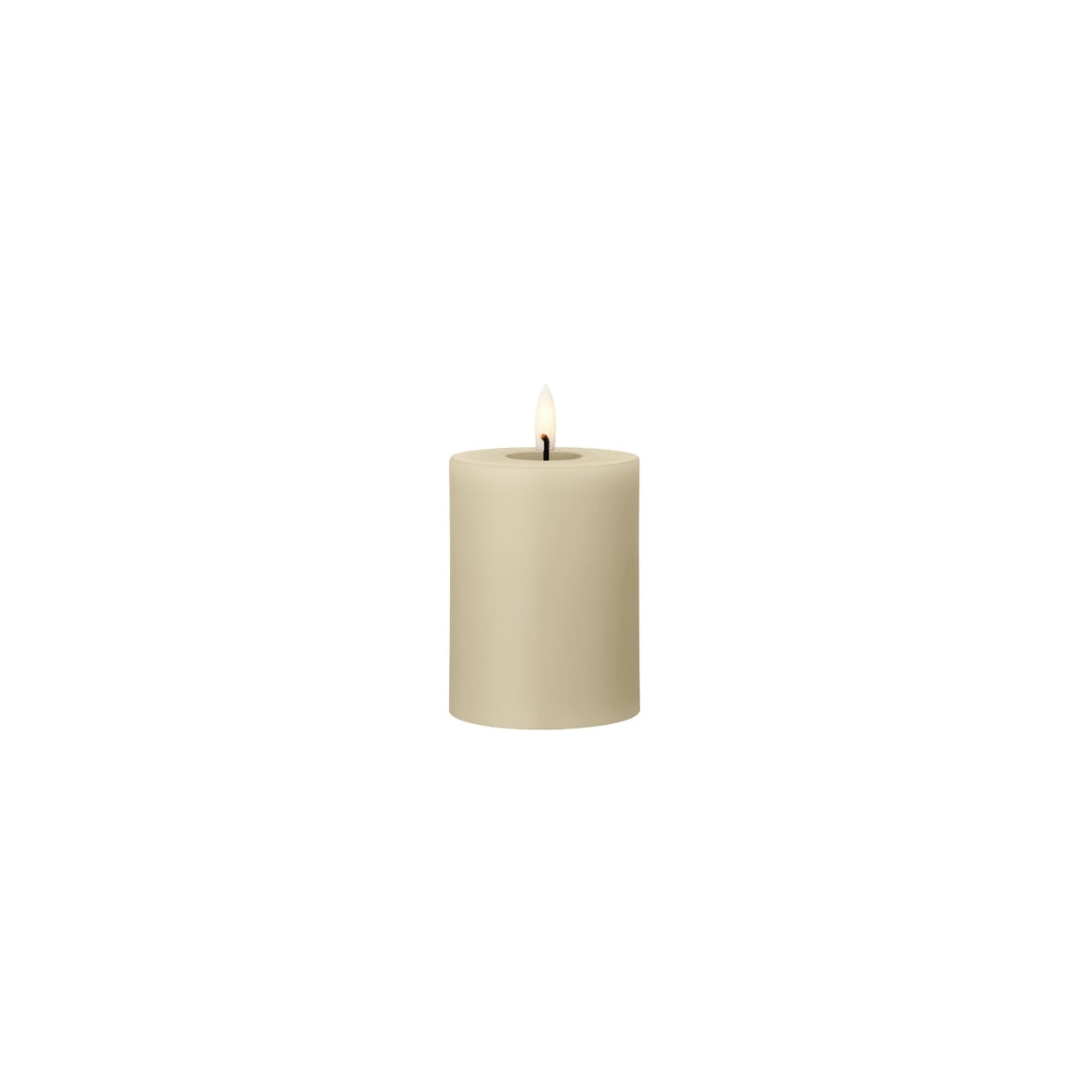 LED Blokkljós Ø7,5cm 10cm Krem t/battarí