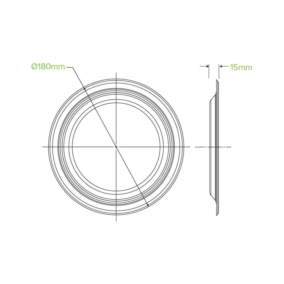 Tallerkar 17,7cm Bagasse Kompost 125stk|Kar/8
