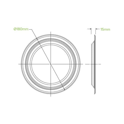 Tallerkar 17,7cm Bagasse Kompost 125stk|Kar/8