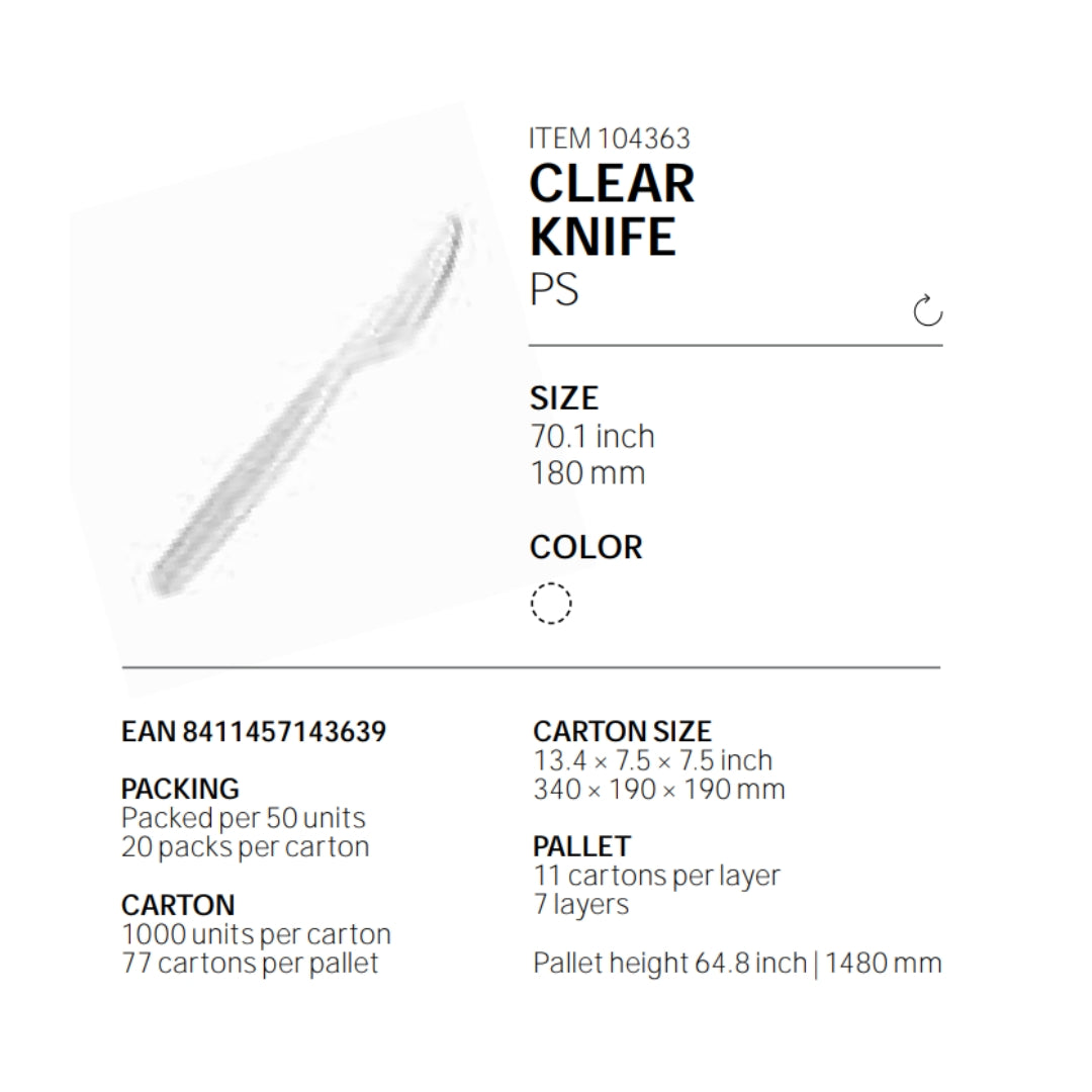 Knívar Krystal 18cm Fleirnýtis PS 50stk|20kar