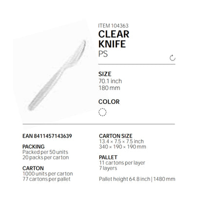 Knívar Krystal 18cm Fleirnýtis PS 50stk|20kar