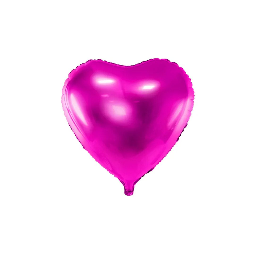 Partydeco Ballón foliu Hjarta 45cm myrkt pink 1stk