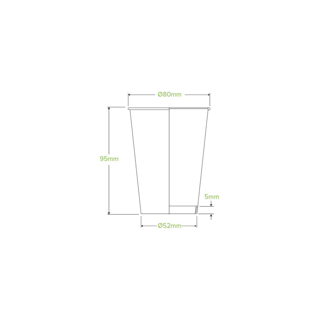 Biopak pappbikar 24cl 1lag Aqueous heimakomp. 50stk|Kart/20