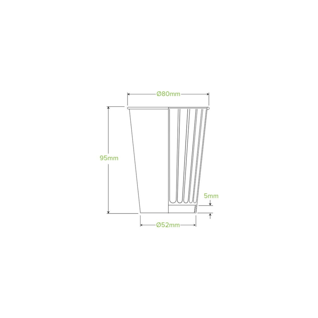 Biopak pappbikar 24cl 2lag Aqueous heimkomp 50stk|Kar/20