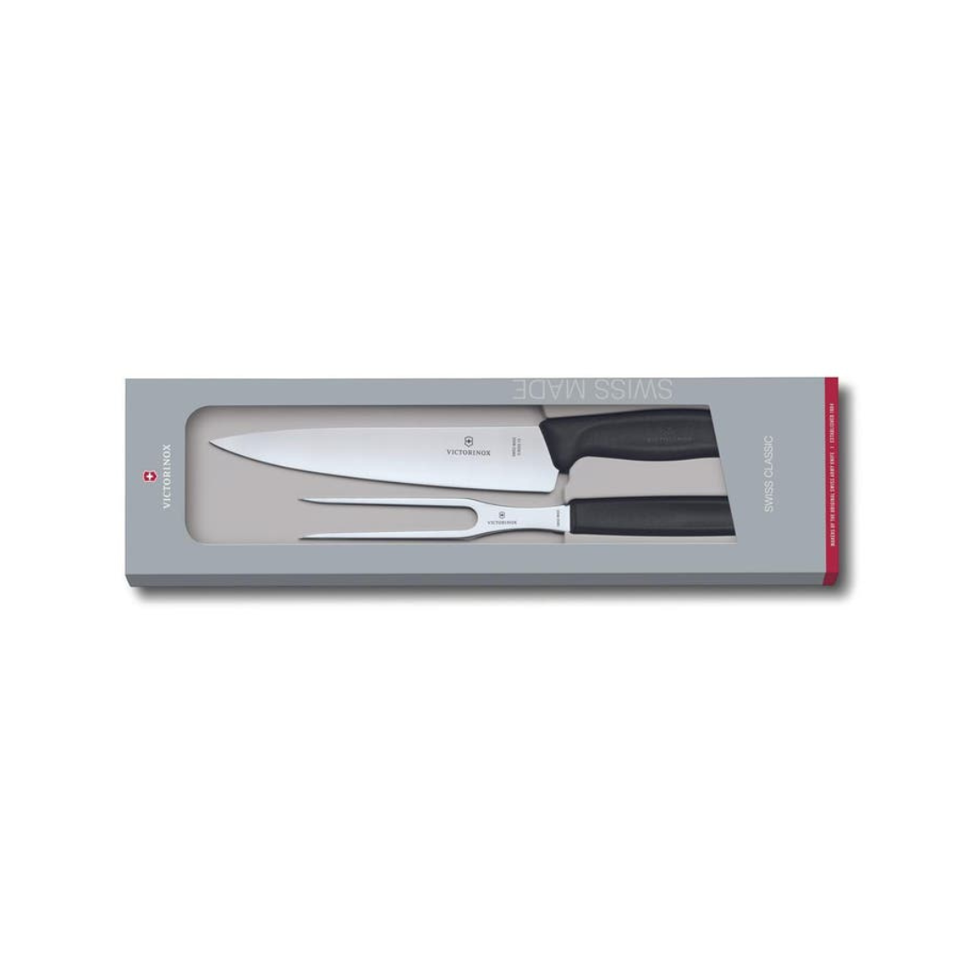 Victorinox Forskerarasett knívur+kjøtgaff. Svart