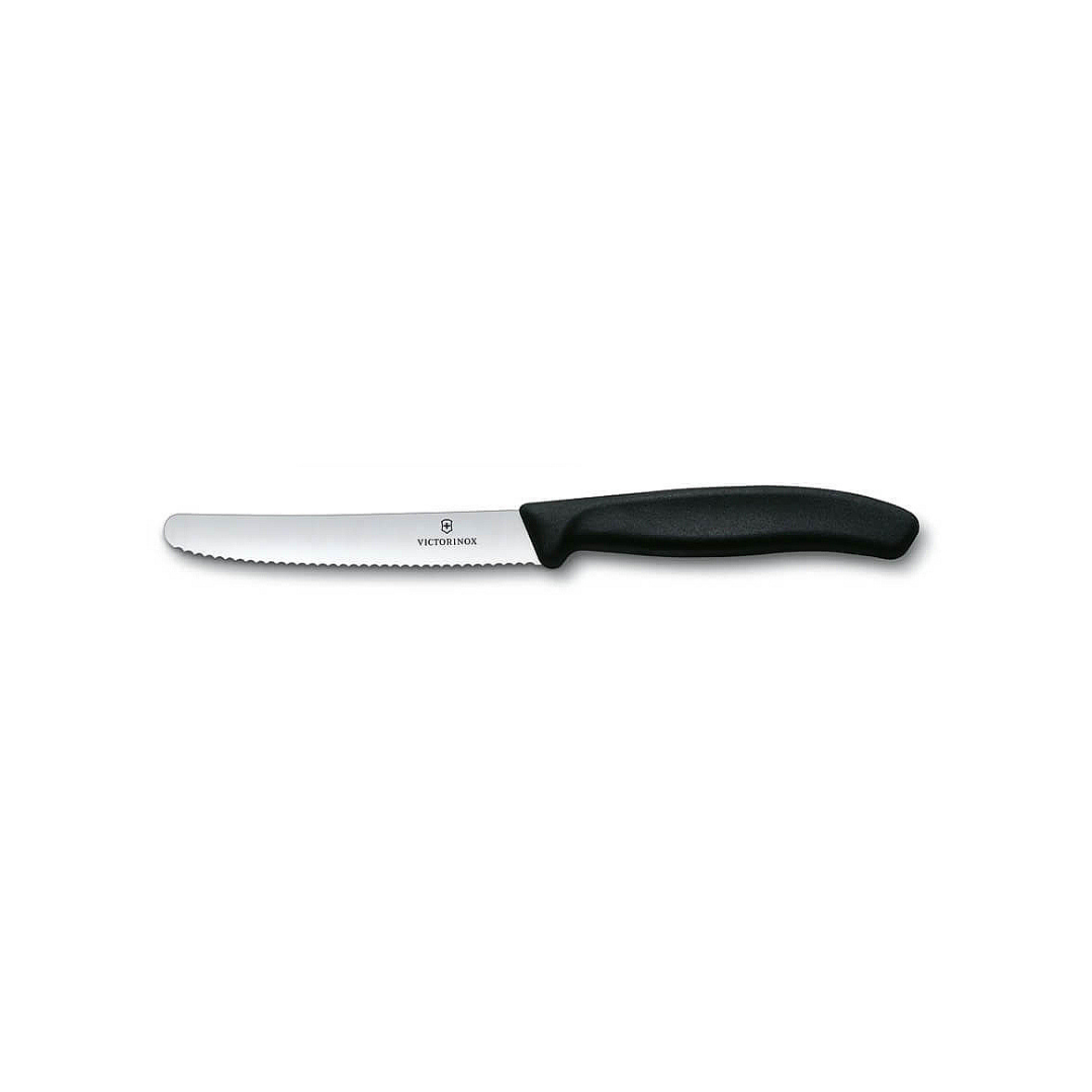 Victorinox Borðknívur 1stk svartur v/rillum