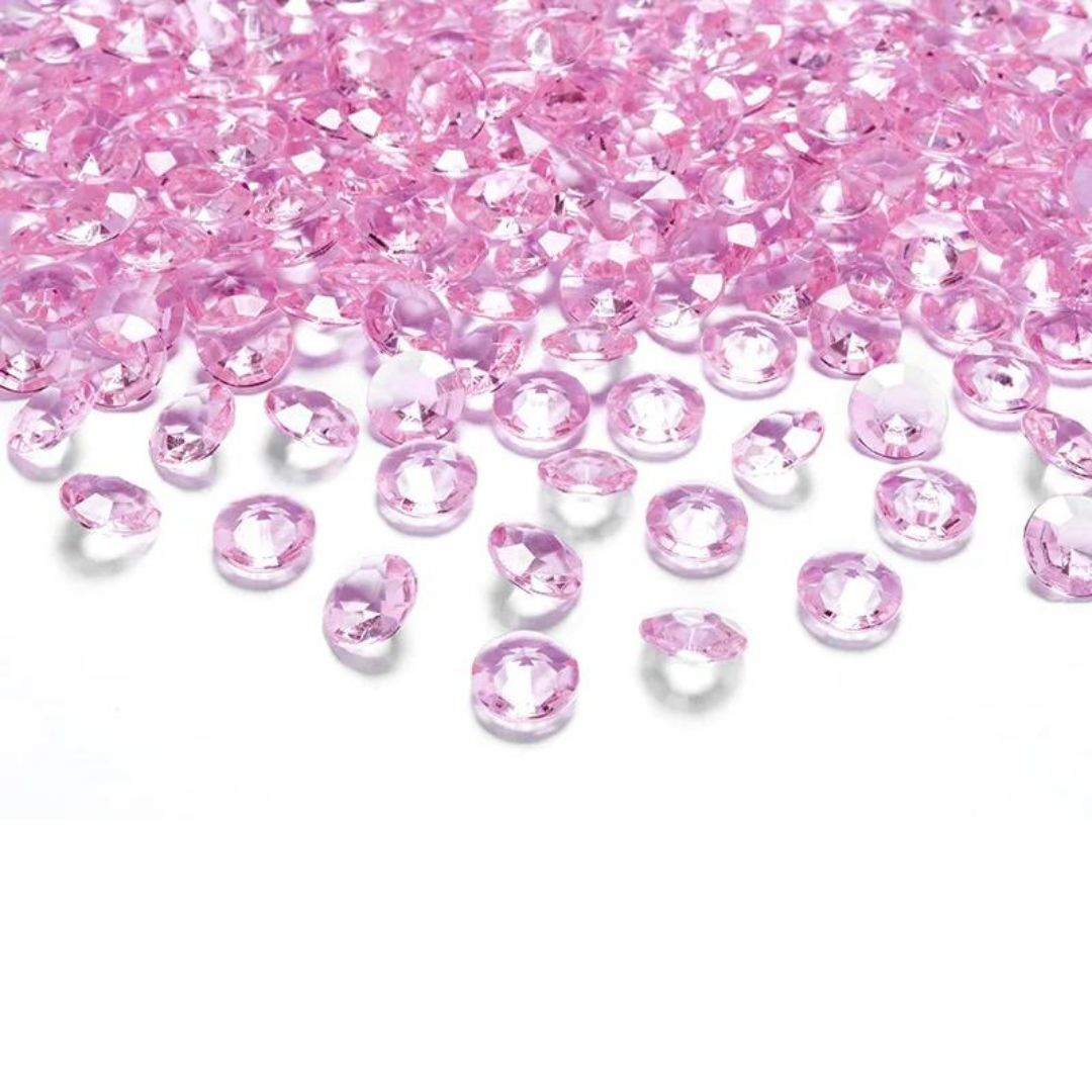 Partydeco Diamant konfetti pink 12mm